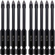 Hymnorq 3/16 Inch Glass and Tile Drill Bit 10pc Set, YG6X inches