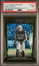 2017 Khalil Mack 1/1 PSA 9 Panini Certified Crt. Accomplishments Mirror Black