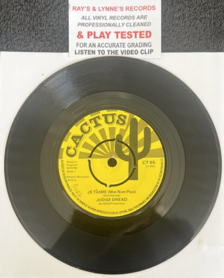 Judge Dread   Je T'Aime (Moi Non Plus) 7'' Vinyl 1975 CLEANED/TESTED EX VIDEO