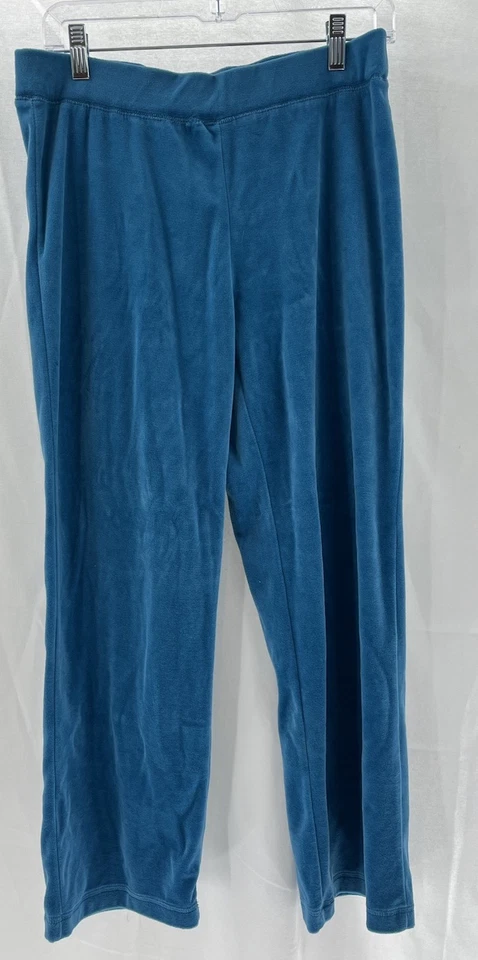 Velour Tracksuit Women’s Sz PM Teal Blue Y2K 2000s Athleisure Sequin Flowers - Image 3 of 4