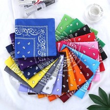 Bandana 100 Cotton Paisley Print Double-Sided Scarf Head Neck Face Mask