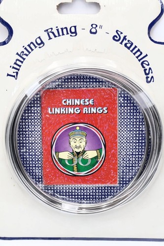 Anillos de Enlace Chinos Vintage 8" Acero Inoxidable Truco de Magia - Imagen 2 de 3