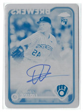 2024 Topps Chrome PRINTING PLATE RC AUTO Abner Uribe Rookie Autograph One of 1/1