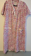 Vintage Madisons Best House Dress Sleepwear Gown Pink Floral Sz M/M Pre-owned