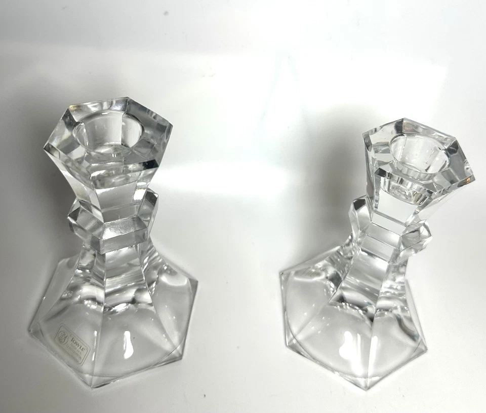 Винтажные подсвечники Towle Crystal 24% свинец 5 дюймов Австрия - Изображение 2 из 4