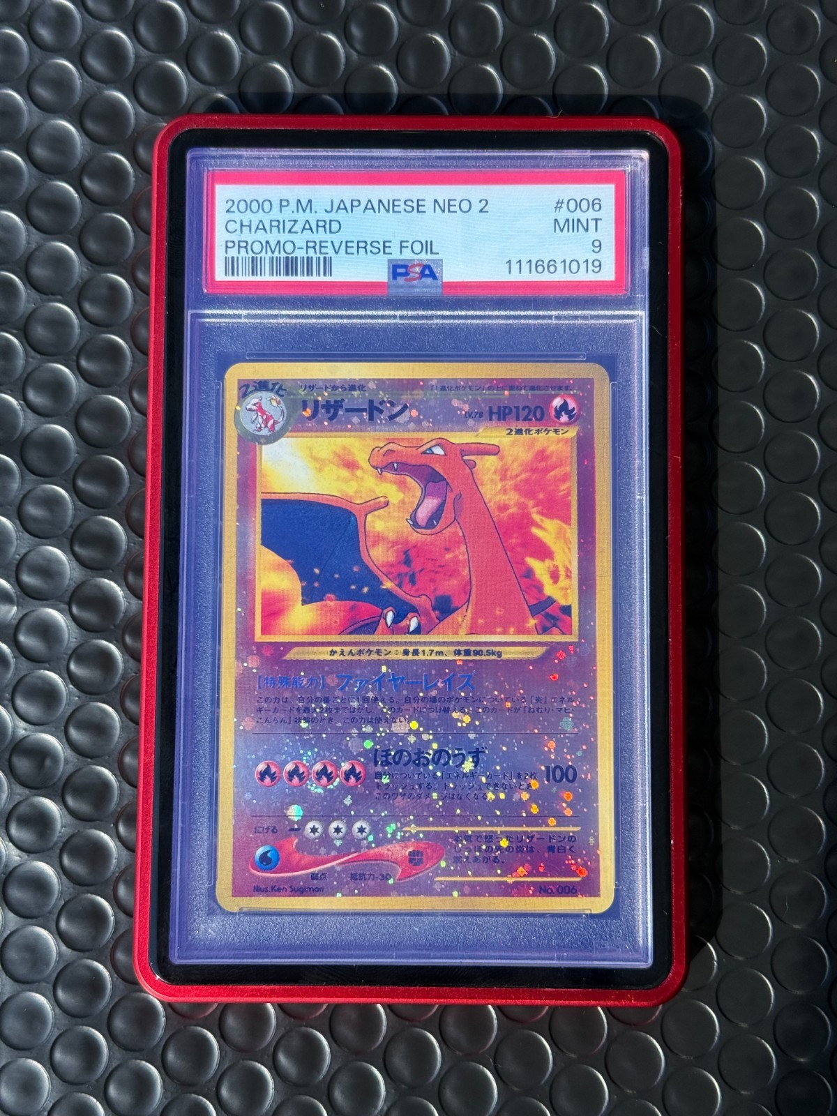 2000 Pokemon Japanese Neo 2 Charizard #006 Reverse Foil PSA 9 NEW CERT view 5