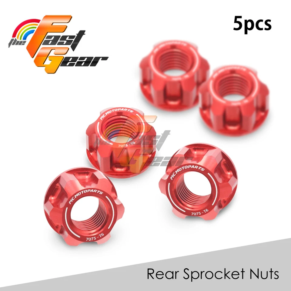 Tuerca de piñón de aluminio roja trasera para Honda VT600 C Shadow 92-02 01 00 99 98 97 96 Foto 3 de 4