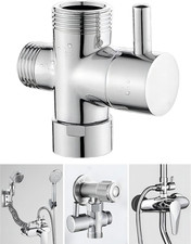 G1/2 Shower Diverter Valve,Solid Brass Shower Arm Diverter  3-Way Universal Showe