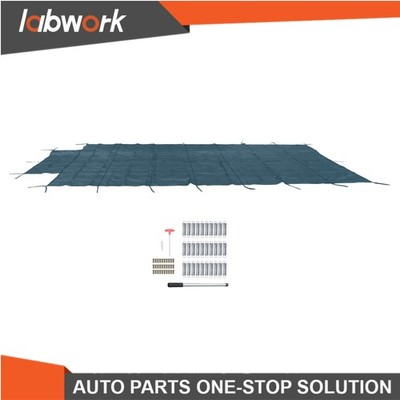 Labwork Inground Pool Safety Cover Fits 18x 36ft With Center Steps Green Solid