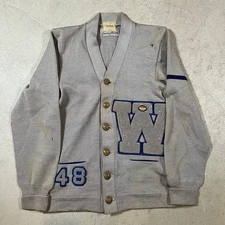 Distressed Vintage 1940s Dehen Classmate Cardigan Size Small