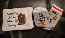 Line Dance Socks With Zippered Bag