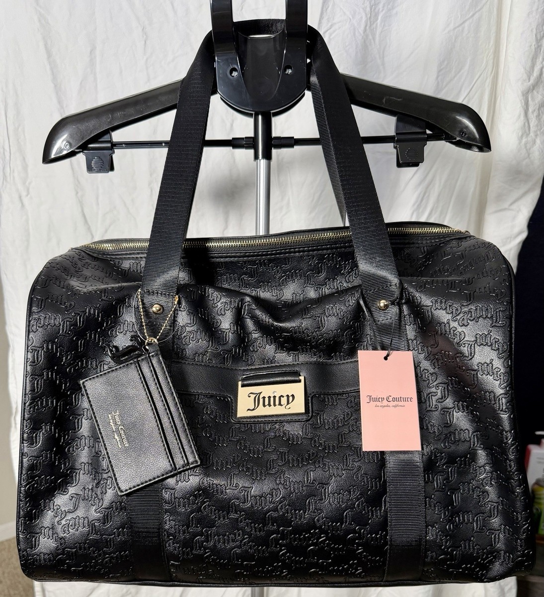 NWT Juicy Couture Miss Juicy Weekender Bag Black Licorice Logo | eBay