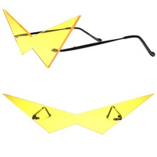 Futuristic Pointy Triangle Anime Manga Costume Cosplay Party Yellow Sun Glasses