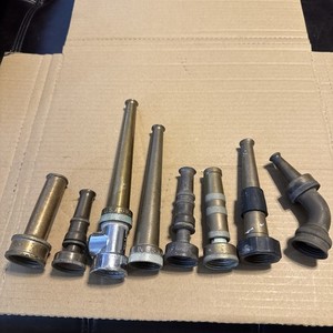 LOT Of 8 VTG  Old Hose Nozzle Retro Lawn Garden Fire Water Spout Head Bronze
