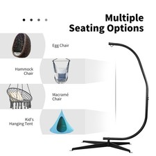 Large Heavy-Duty C-stand Hanging Swing Egg Chair Hammock Frame W/ X Base 150KG