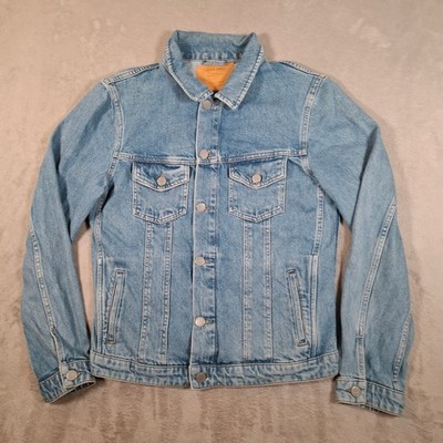 Jack & Jones Denim Jacket Mens Large Blue Trucker Western Casual Cotton Vintage