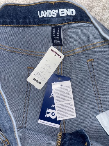 Lands' End Damen Petite Recover Denim hoher Bund weites Bein kurze Jeans 16 Petite - Bild 3 von 8