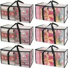 Heavy Duty Clear Moving Bags, Extra Large 6-Pack with Reinforced Handles