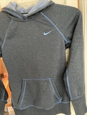 NIKE Therma Fit Hoodie PullOver Gray Sweatshirt Women  s XS Swoosh Running