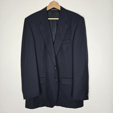 Oscar De La Renta 100 Wool Men's Navy Blazer Made In Canada Size 42/L