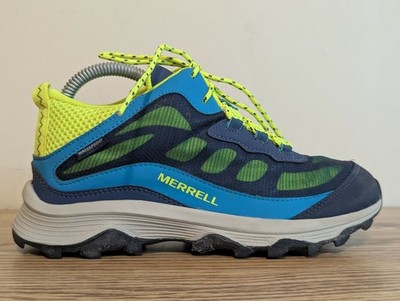 Merrel Moab Speed Waterproof Youth Hiking Boots MK266776 Blue/Green Size 5M 