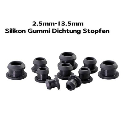 2,5-13,5mm Abdeckstopfen Lochkappen Endkappen Silikon Gummi Dichtung Stopfen