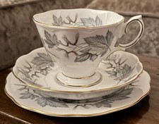 Vintage Royal Albert bone china argento acero tea trio - tazza, piattino e piatto laterale
