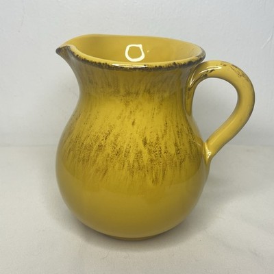 BEAUTIFUL ITALIAN SILVA TERRE D' UMBRIA YELLOW RUSTIC PITCHER ITALY
