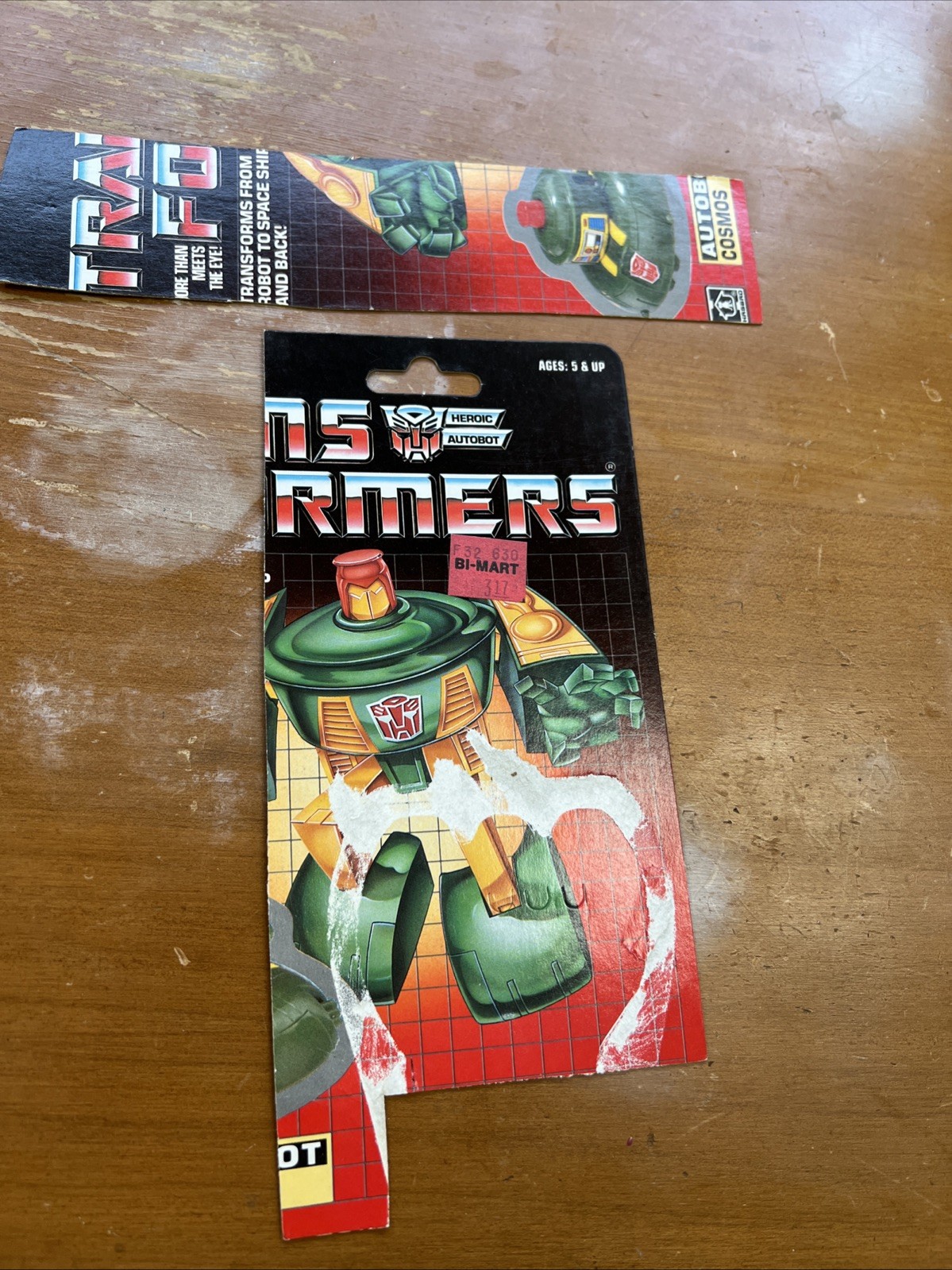 Cosmos Cardback Vintage 1986 G1 Transformers Hasbro Tech Spec Card RARE!!