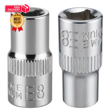 Selmaidy 2pcs E-torx Socket Set 14 Drive E8 External Torx Deep E8 Silver Selmaidy 2pcs E-torx Socket Set 14 Drive E8 External Torx Deep E8 Silver