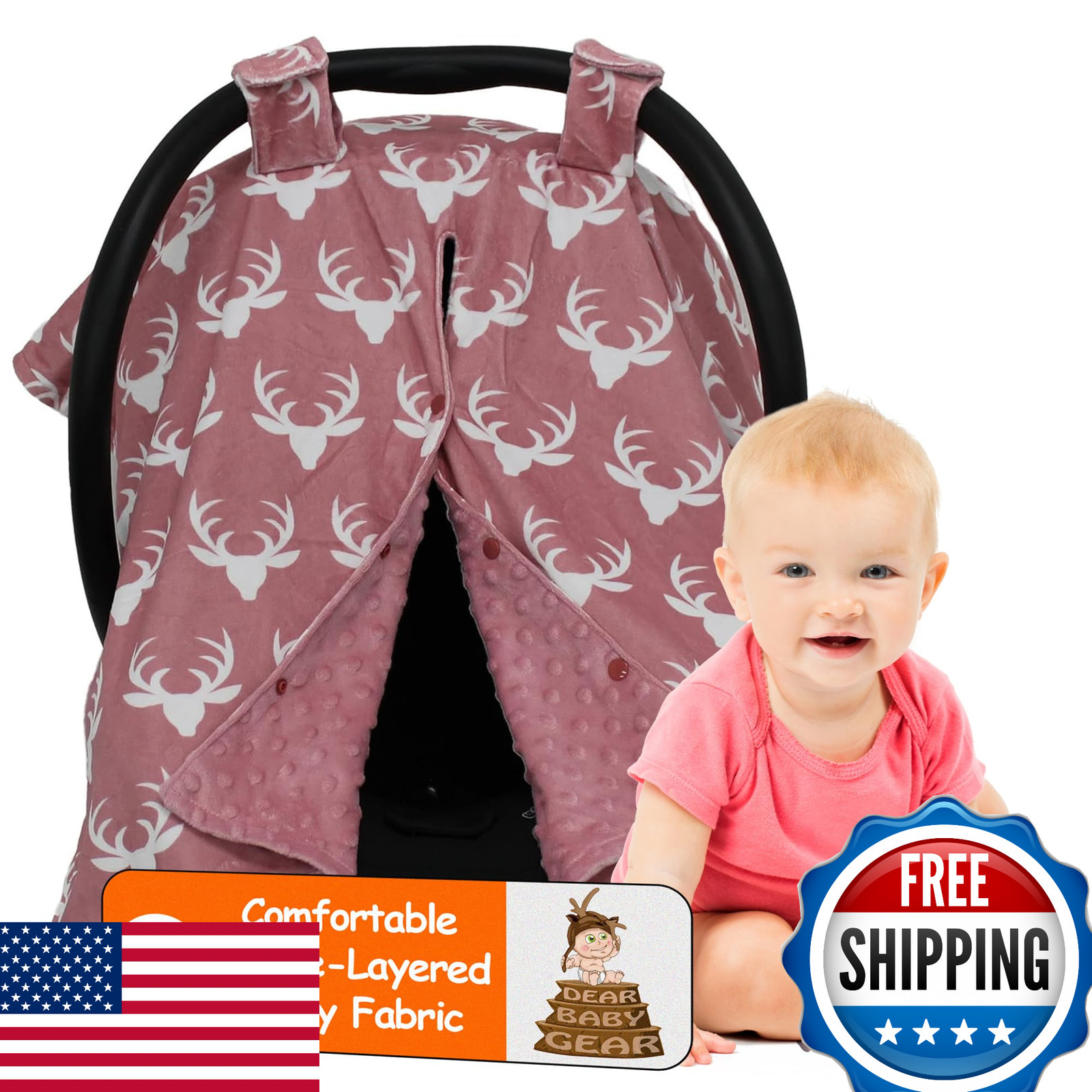 Dear Baby Gear 40x30 Car Seat Canopy & Infant Carrier Cover 