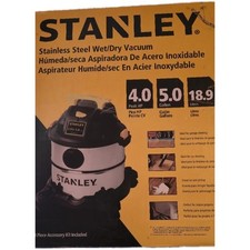 NEW STANLEY Wet/Dry Vacuum Stainless Steel Tank 5 Gallon 4HP Home Shop Jobsite