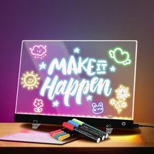 16-Inch LED Note Board with 7 Colors 4 Modes, Light Up Drawing Board with 16...