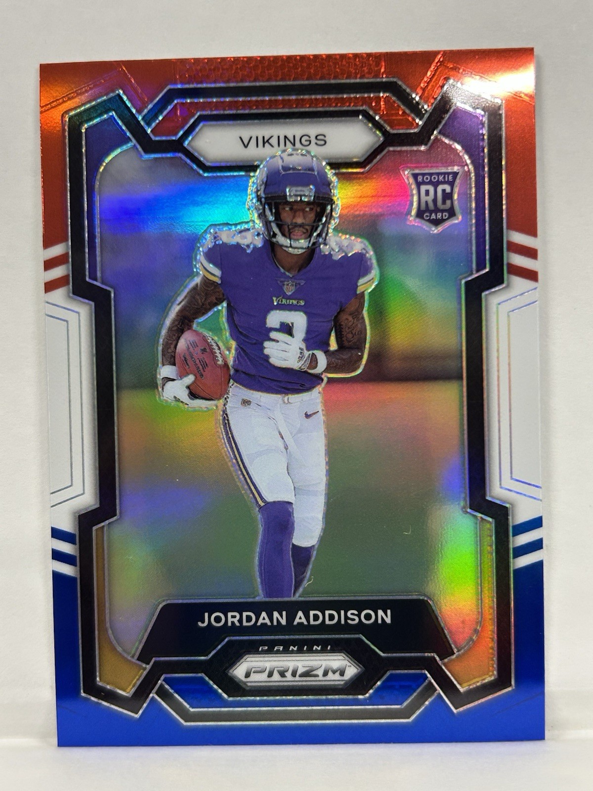 2023 Panini Prizm - Rookies Jordan Addison #368 Red White & Blue Prizm (RC)
