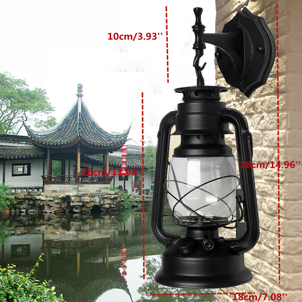 E27 Vintage Außenleuchte Gartenlaterne Wandleuchte Außenlampe LED Petroleumlampe
