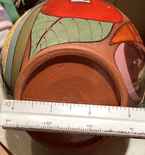Jean Claude deVendegies Volkskunst Ton handgefertigte bemalte Vase mit Deckel Haiti 11 Zoll - Bild 7 von 13