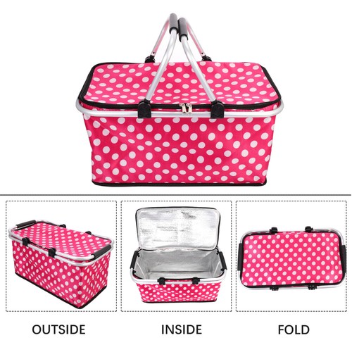 Thermal Lunch Bag Insulated Food Bags Portable Cooler Basket - Picture 5 of 12