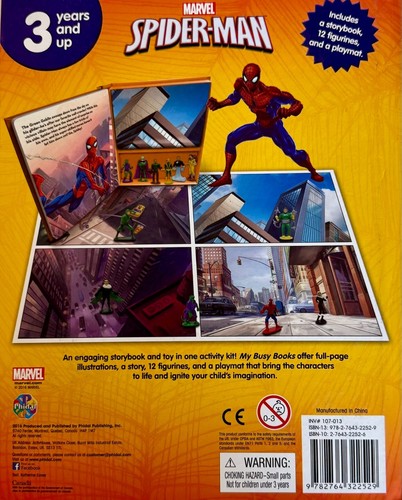 MY BUSY BOOKS Marvel SPIDERMAN 12 Figurines Storybook Play Mat Brand New - Picture 2 of 7