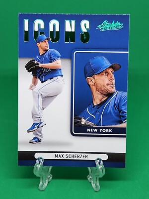 2022 Panini Absolute Max Scherzer #I-14 Icons Green Parallel Insert - Mets
