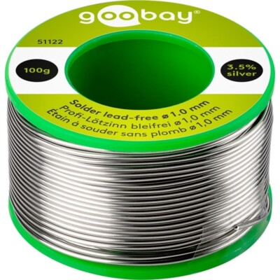 bleifreies Lötzinn100gø1mm Sn93,8Ag3,5CU0,7Lötdraht m.Flußmittel goobay