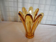 Lovely Murano stretched amber art glass vase