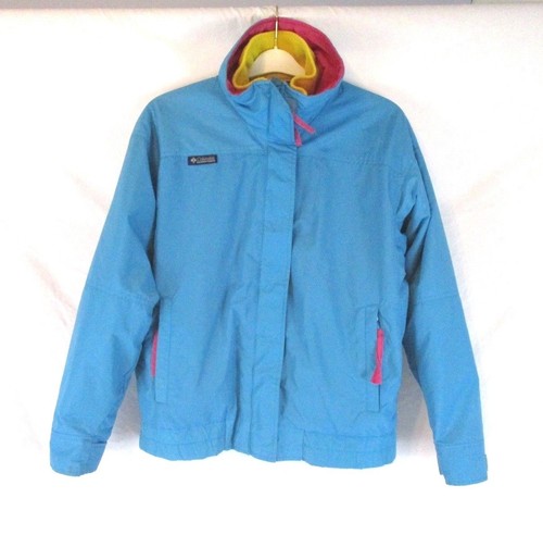 Vtg Columbia Bugaboo 3 in 1 Women's Ski Coat Jacket Sz L Blue Pink Yellow Em42 - Picture 1 of 10