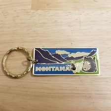 Vintage Montana Destination Colorful Metal Keychain