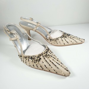 gold slingback kitten heels