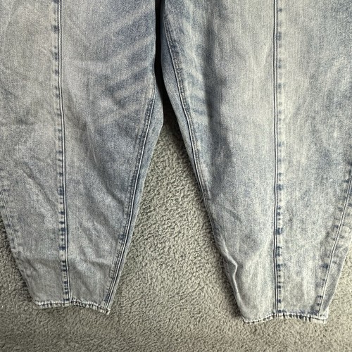 American Eagle Jeans Womens 16 Mom Retro Acid Wash Bleached Pleated Barrel Pants - Picture 6 of 16