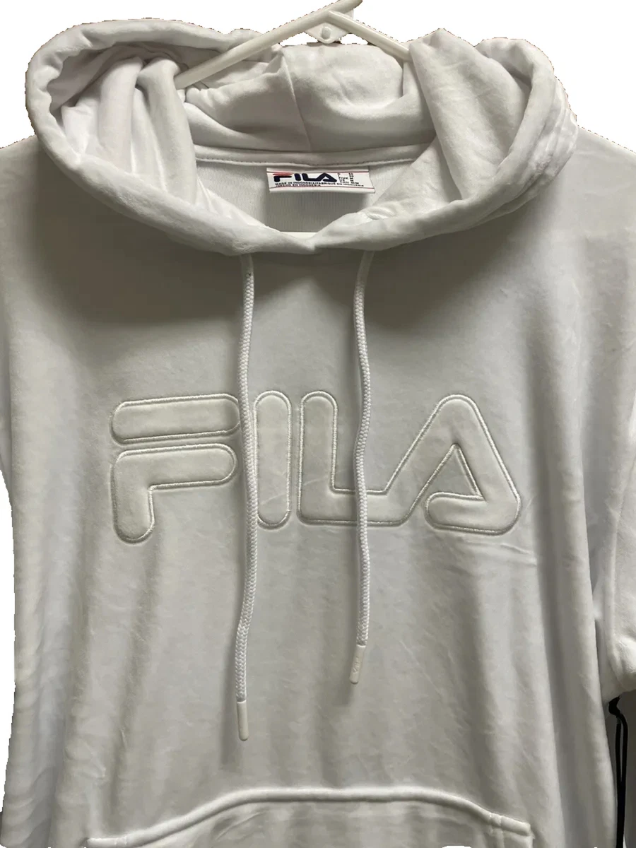 Fila Men s Asher Velour Hoodie in White Medium New with Tags eBay