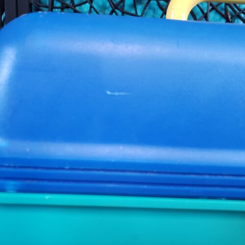 VTG Caboodle Make Up Case Teal BLUE Yellow Travel #2602 SLIDING TRAYS MADE USA - Picture 5 of 18
