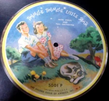 1949 TWINKLE LITTLE STAR - PRETTY POLLY PICTURE RECORD 78 RPM RECORD GUILD 5001