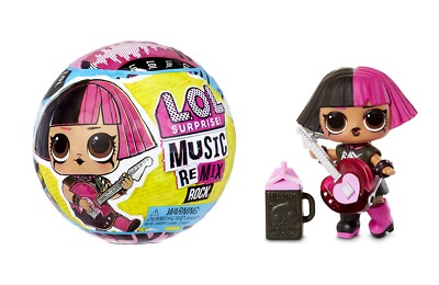 L.O.L. Surprise! Remix Rock Dolls Lil Sisters with 7 Surprises Including Instru