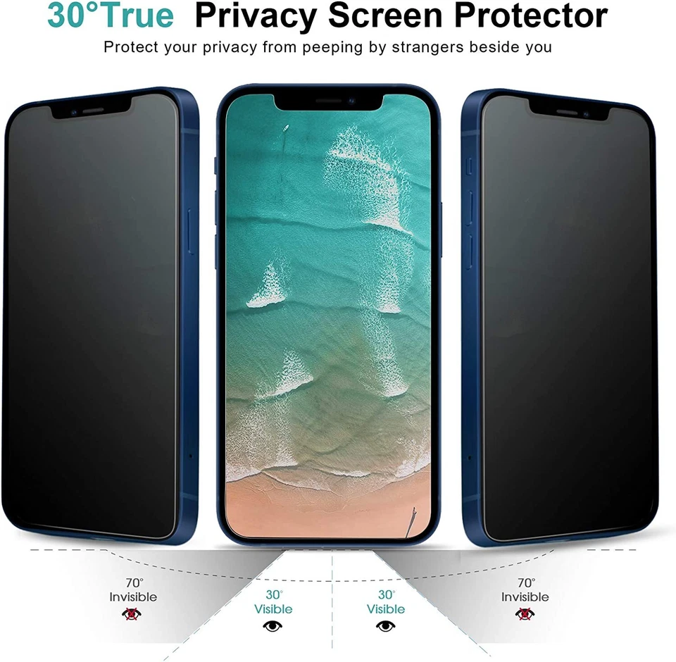 3 Pack for iPhone 17 16 15 14 13 Pro Max Privacy Tempered Glass Screen Protector - Image 4 of 4